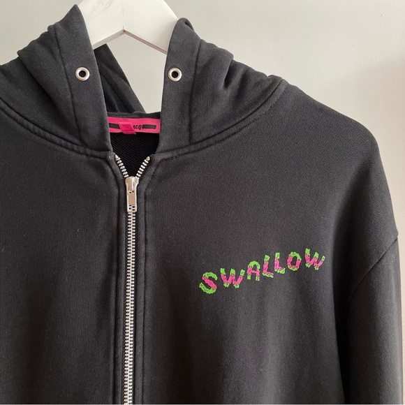 McQ Alexander McQueen Swallow Black Cotton Hoodie - Picture 2 of 6